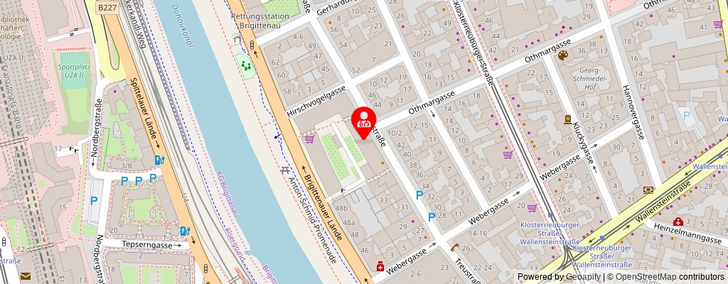 Street map section around the address