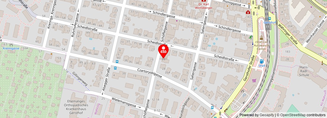 Street map section around the address