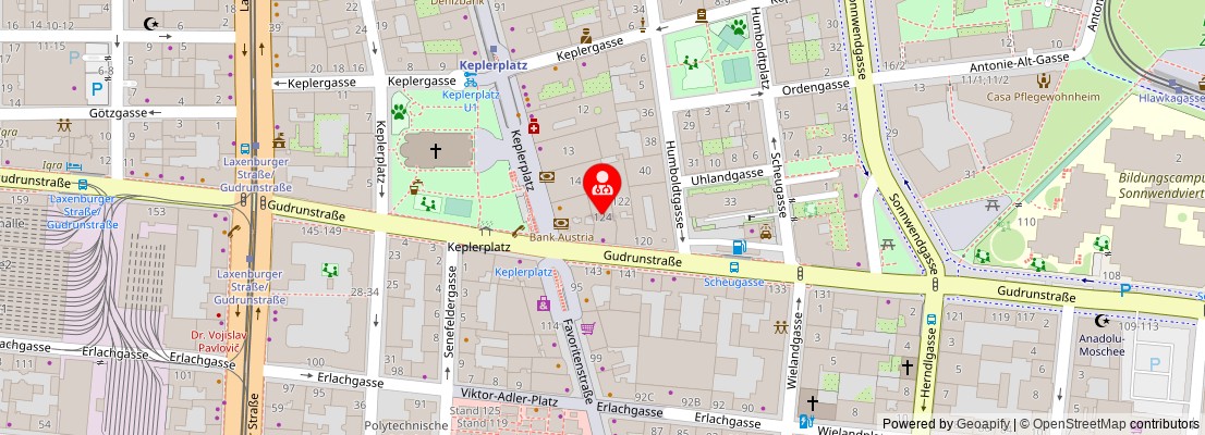 Street map section around the address