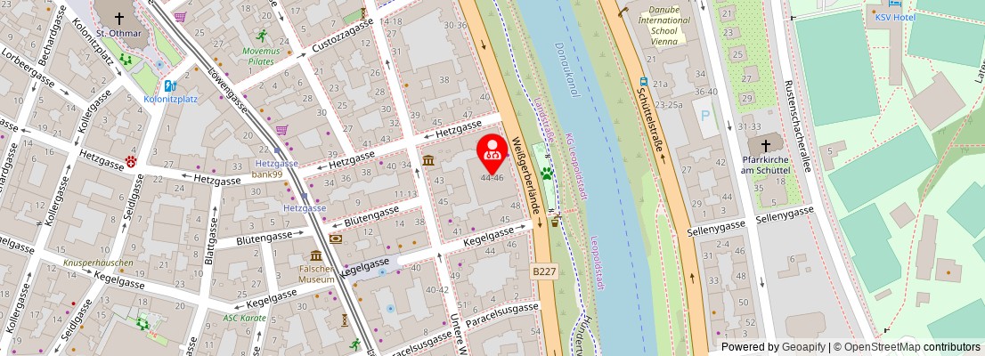 Street map section around the address