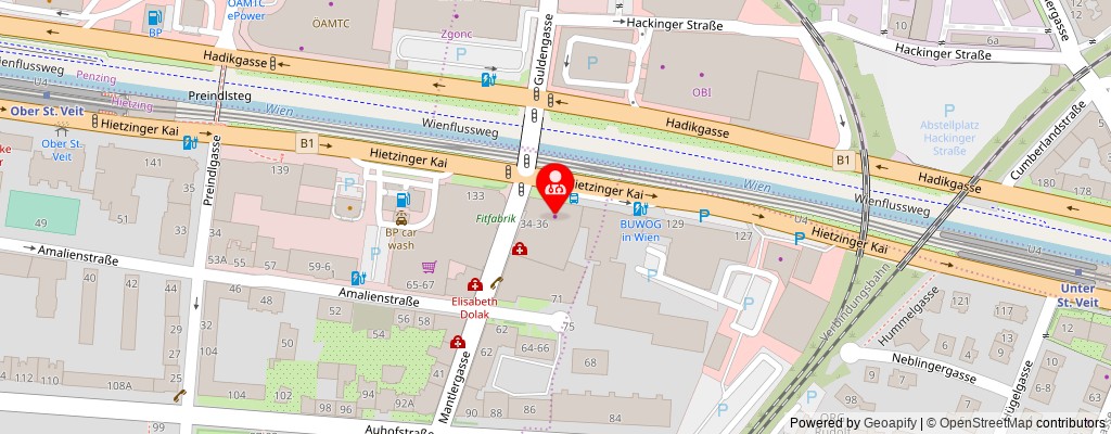 Street map section around the address