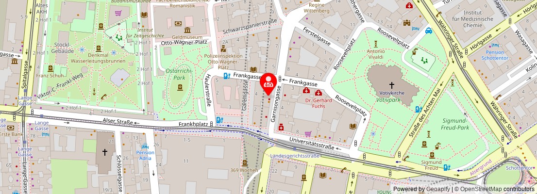 Street map section around the address