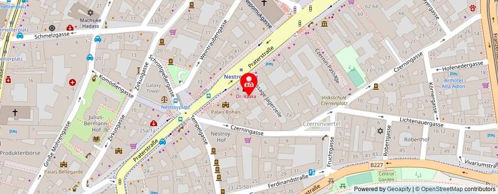 Street map section around the address