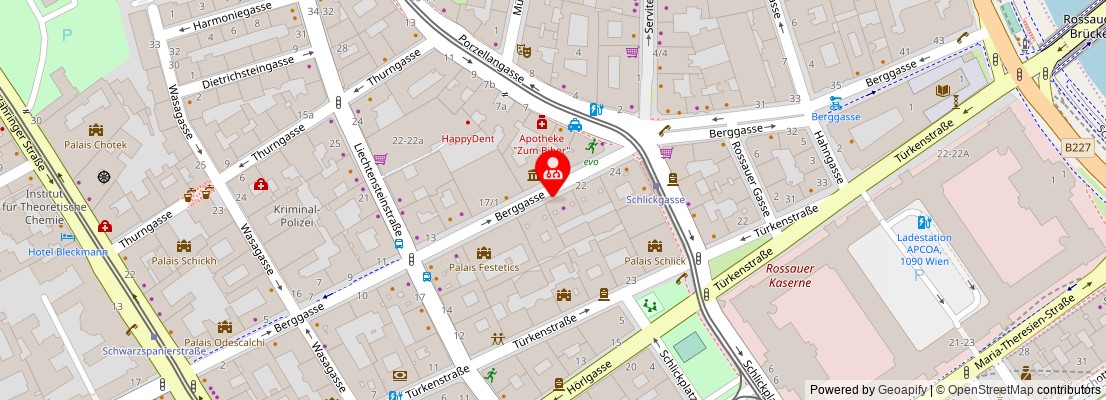 Street map section around the address