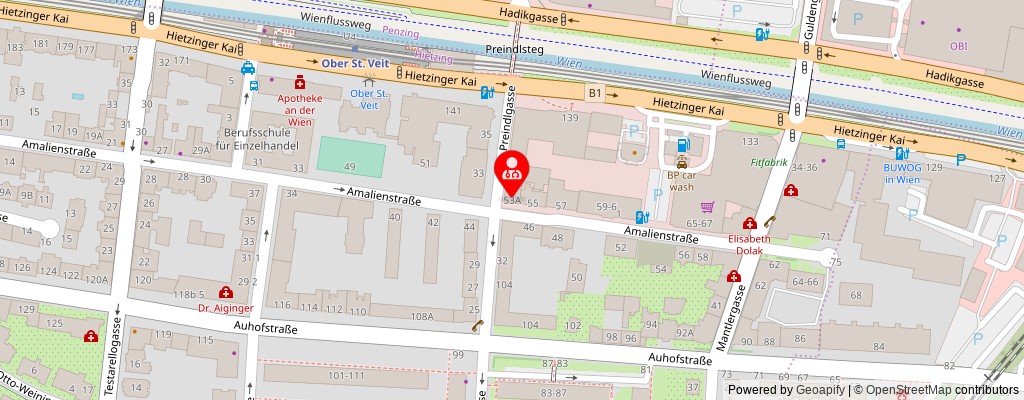 Street map section around the address