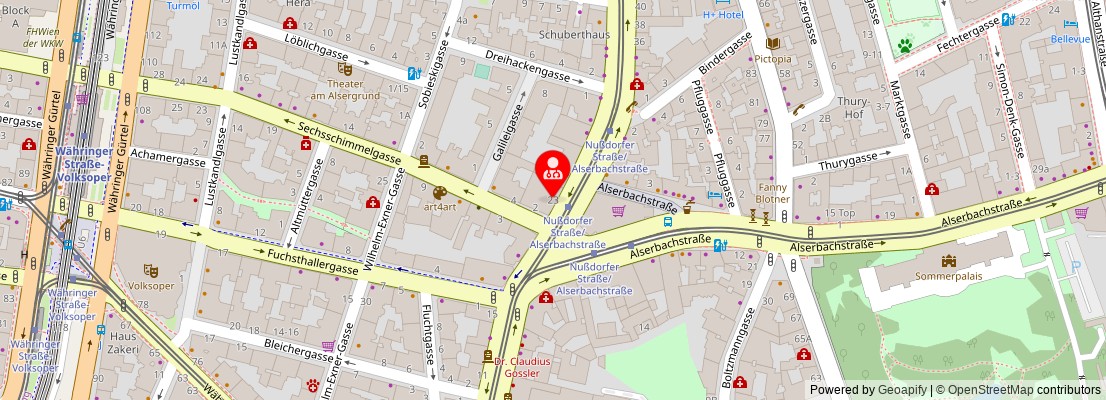 Street map section around the address