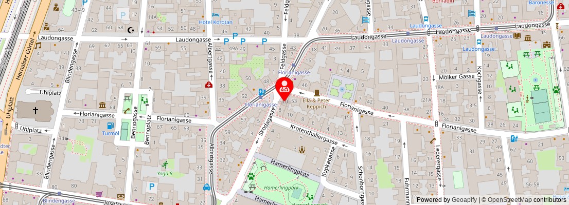 Street map section around the address