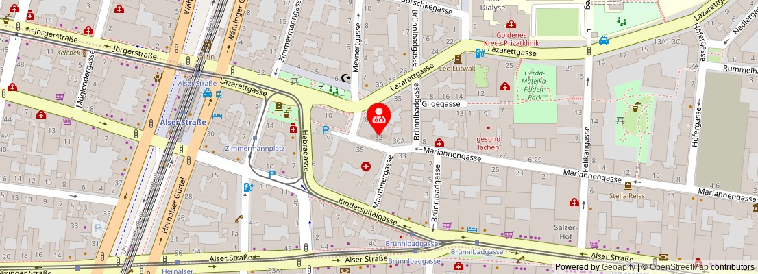 Street map section around the address