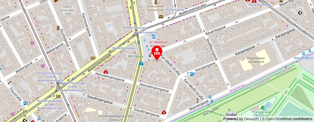 Street map section around the address