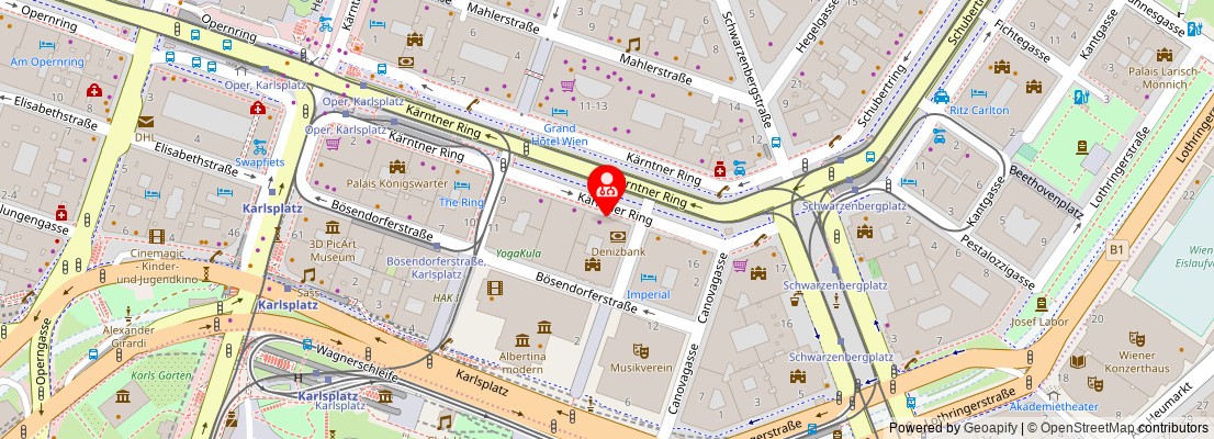 Street map section around the address