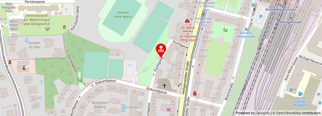 Street map section around the address