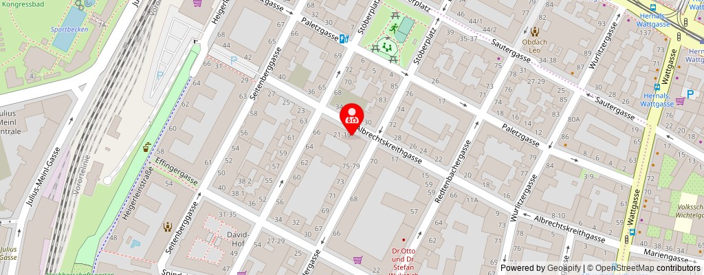 Street map section around the address