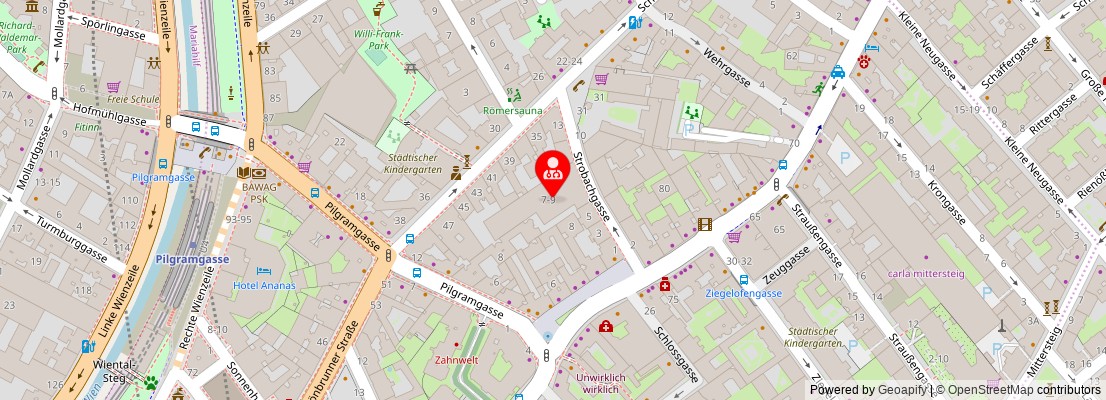 Street map section around the address