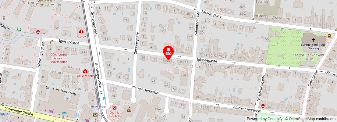 Street map section around the address