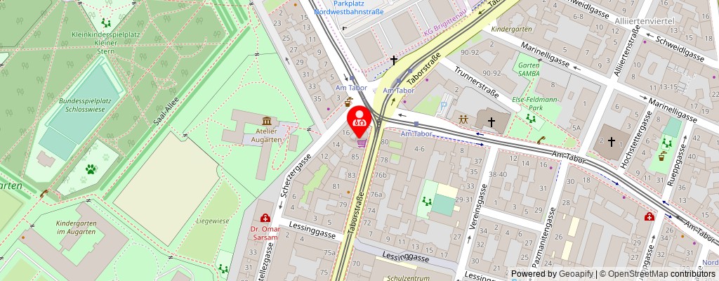 Street map section around the address