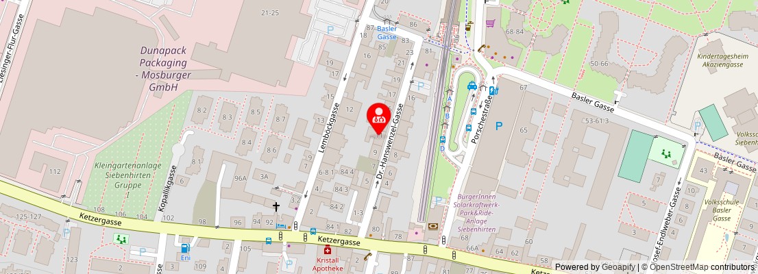 Street map section around the address