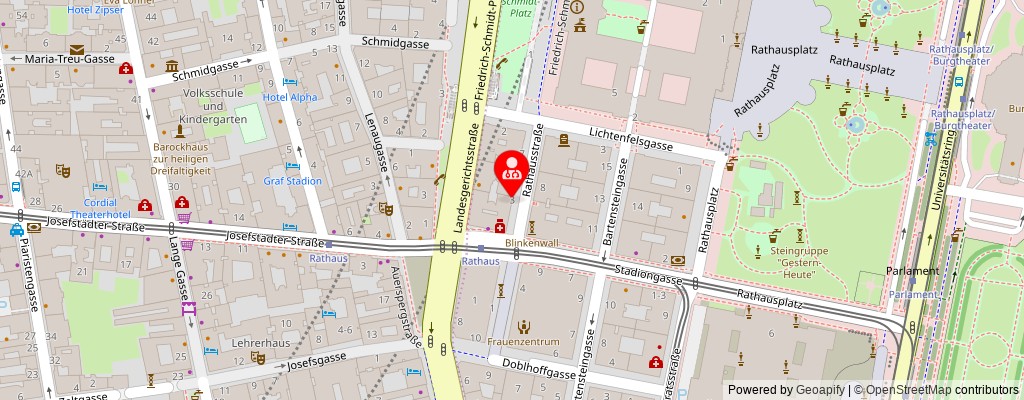 Street map section around the address