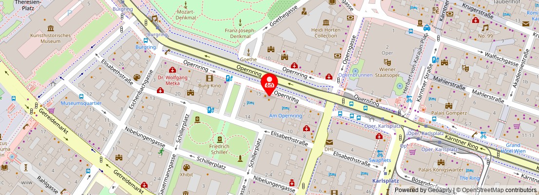 Street map section around the address