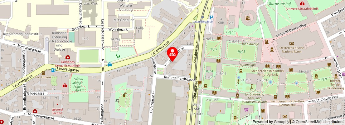 Street map section around the address
