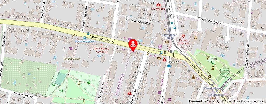 Street map section around the address