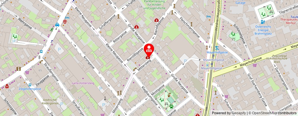 Street map section around the address