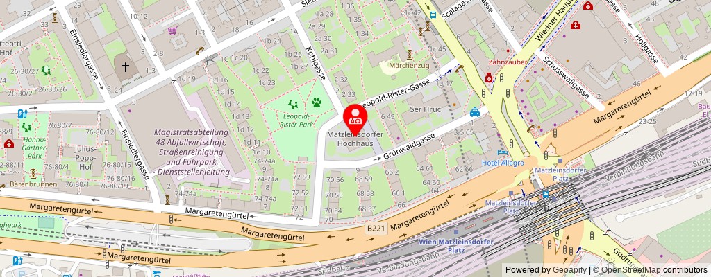 Street map section around the address