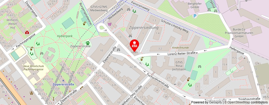 Street map section around the address