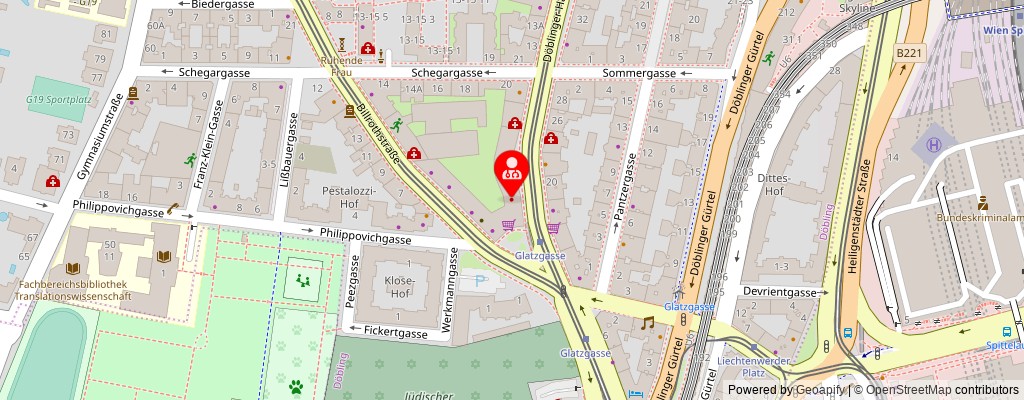 Street map section around the address
