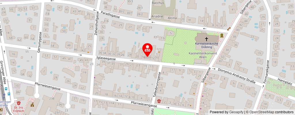 Street map section around the address