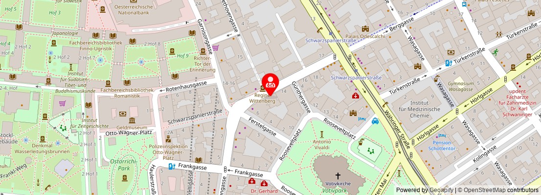 Street map section around the address