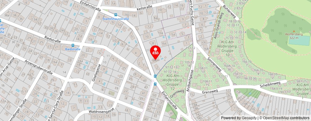 Street map section around the address