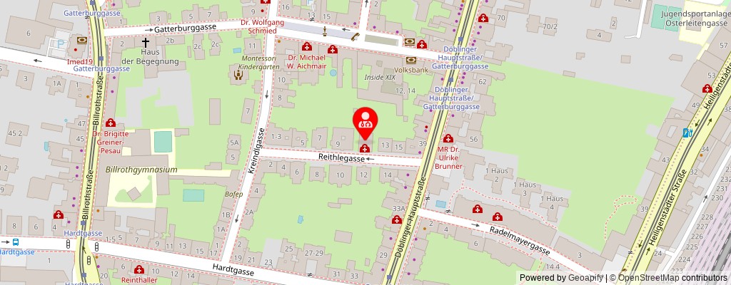 Street map section around the address