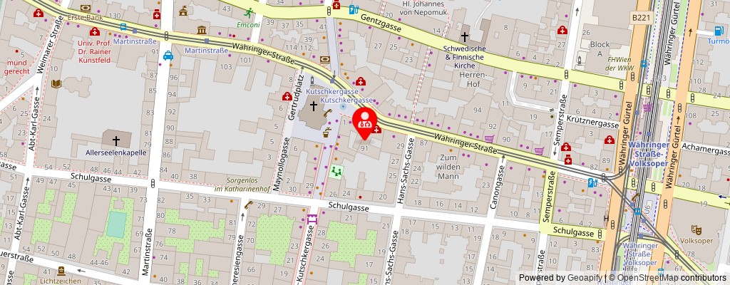 Street map section around the address