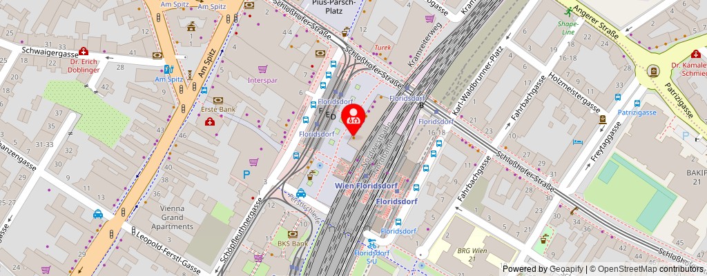Street map section around the address