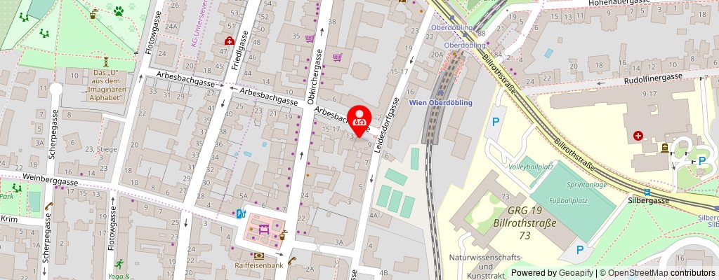 Street map section around the address