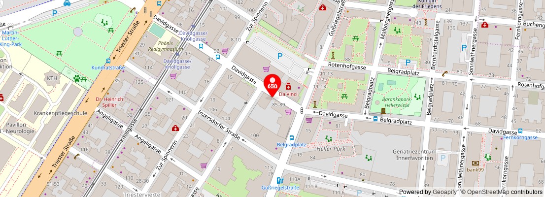 Street map section around the address