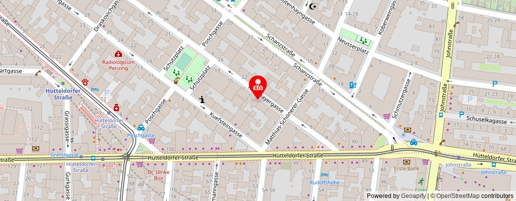 Street map section around the address