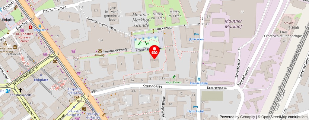 Street map section around the address