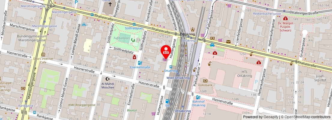 Street map section around the address