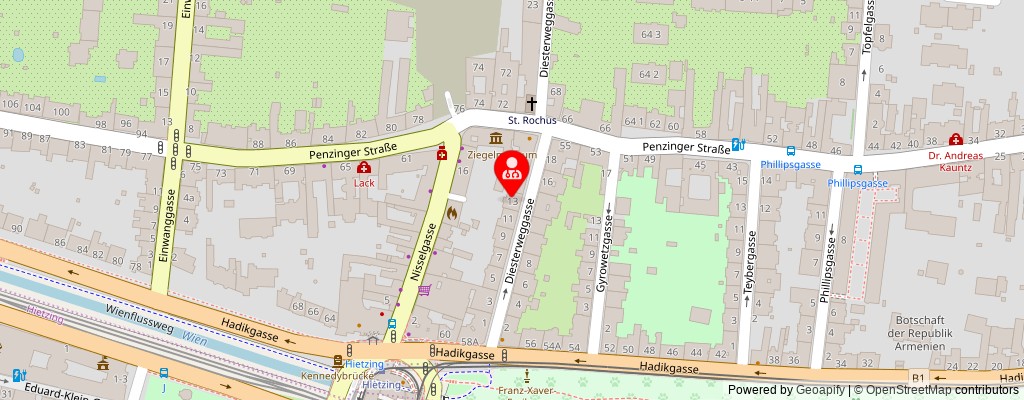 Street map section around the address