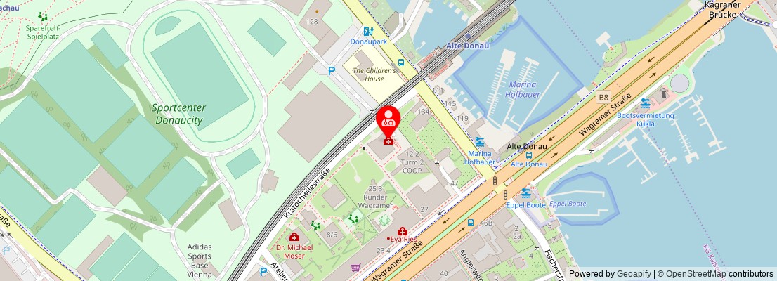 Street map section around the address