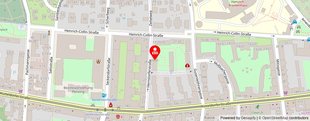 Street map section around the address