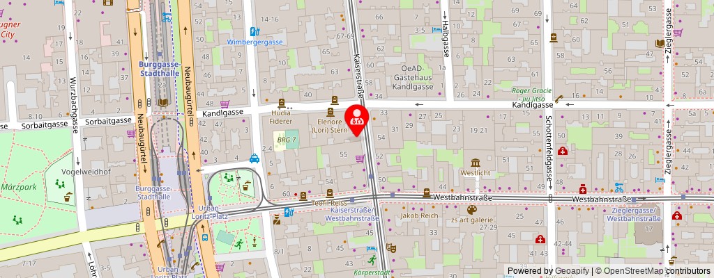 Street map section around the address