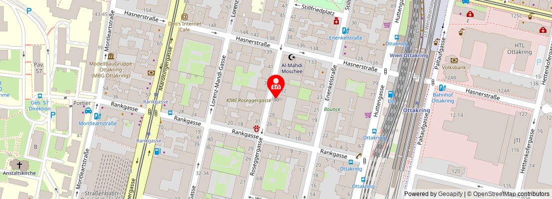 Street map section around the address