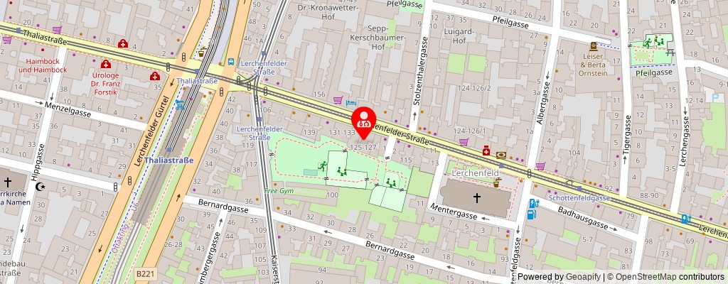 Street map section around the address