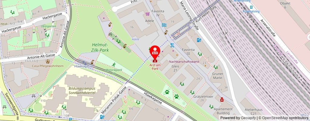 Street map section around the address