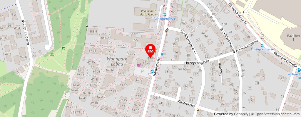 Street map section around the address