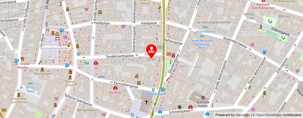 Street map section around the address