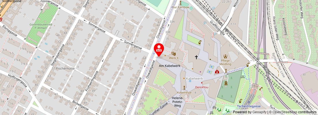 Street map section around the address