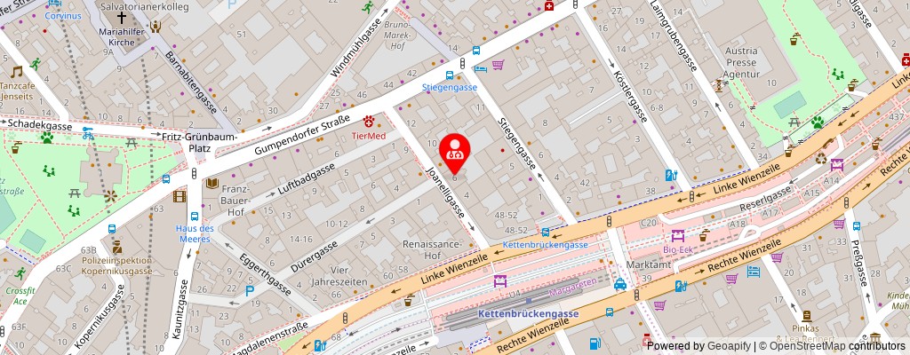 Street map section around the address